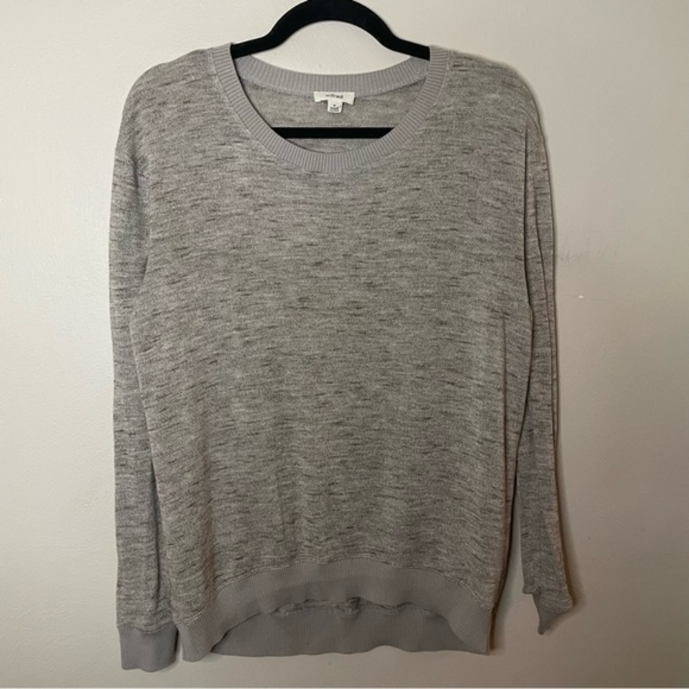 Aritzia Wilfred Heather Gray/brown Crewneck Sweater